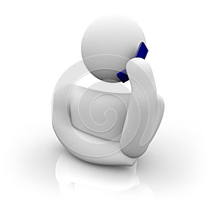 Talking on Blue Cell Phone