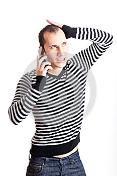 Talking on cellphone