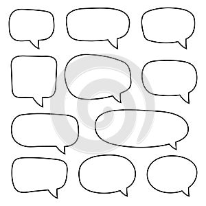 Talking cloud icons set.