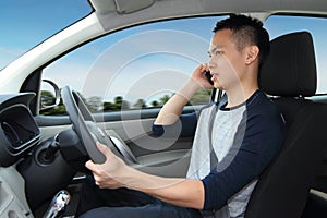 Talking on mobile while driving