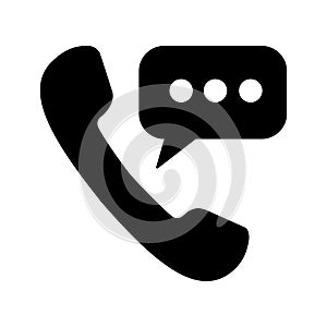 Talking by phone auricular vector icon. call illustration symbol.