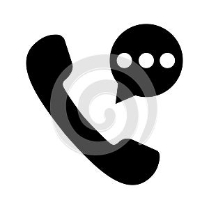 Talking by phone auricular vector icon. call illustration symbol.