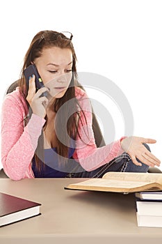 Talking and studying teen