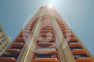 Tall Building With Balconies Generative AI