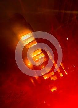 Tall building on fire / big fires burnning
