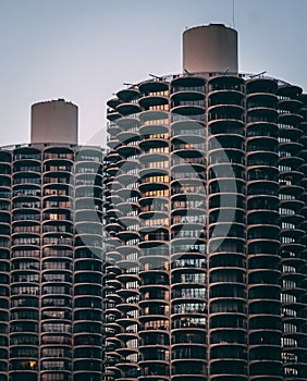 Tall building with a lot of windows in Marina City, Chicago, USA