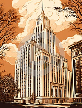 A Tall Building With A Tower, Chicago Board of Trade Building scene