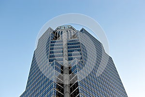 The tall business skyscrapers in the heart of Montreal