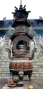 A tall Chinese Censer on Wudang Mountain