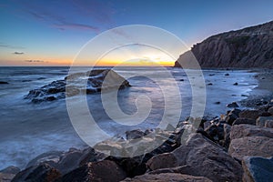 Tall Cliffs of Dana Point After Sunset