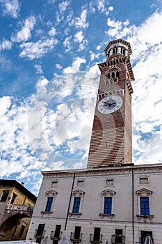 Tall clock tower from low angle