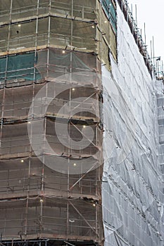 Tall commercial building in construction