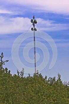 A tall communications tower