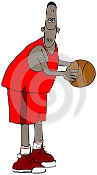 Tall ethnic basketball player