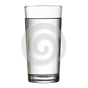 Tall full glass of water w clipping path