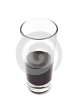 Tall glass of red wine isolated