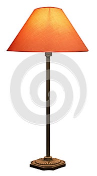 Tall Lamp with Orange Shade photo