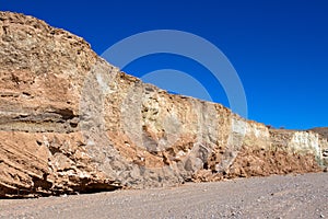 Tall, long rock wall of Echo Wash in Nevada