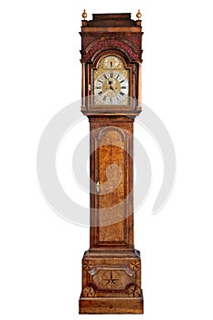 Tall longcase grandfather clock walnut wood with inlayed stars i