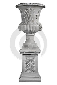 Tall marble garden urn