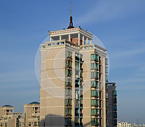 Tall modern apartment building in Shanghai