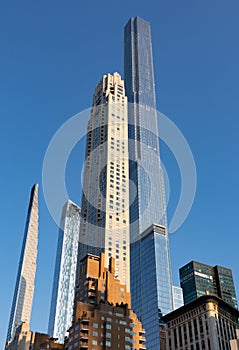 Tall Modern Luxury Residential Towers in Midtown Manhattan in New York City