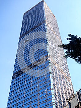 Tall modern office buildings glass exterior