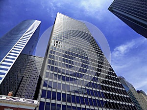 New york city office buildings glass exterior