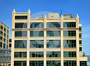 New york city office buildings glass exterior