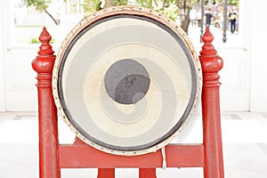 Tall narrow drum 5.32 meters in the marble temple or Wat Benchamabophit Dusitvanaram in Bangkok,Thailand