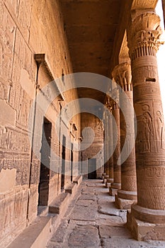 Tall pillars of ancient temple in south egypt