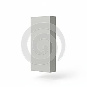 A tall, rectangular, white object standing against a white background