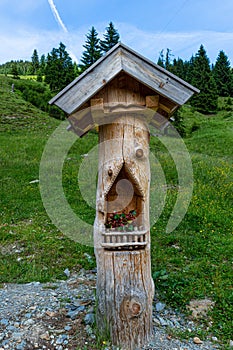 A tall rope adventure park with a treetop walk in the Saalbach-Hinterglemm valley