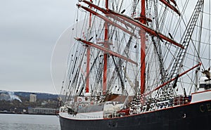 Tall Sailing Ship& x27;s Masts, Yardarms and Rigging