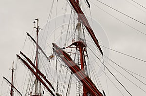 Tall Sailing Ship& x27;s Masts, Yardarms and Rigging