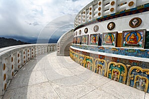 Tall Shanti Stupa near Leh - Ladakh - India