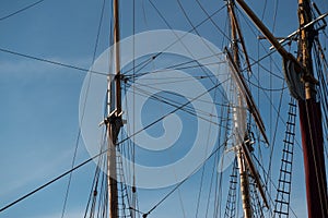 Tall ship masts photo