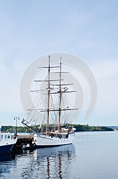 Tall ship at pier Oslo Fjord