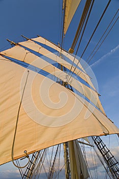 Tall ship rig from below