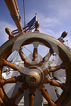 Tall ship`s wheel