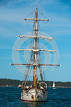 Tall Ship sails Sydney Harbor, Australia