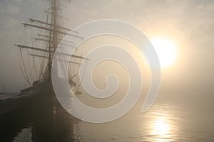 Tall Ship at Sunrise