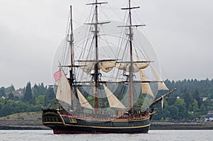 Tall Ship Underway with minimal sail