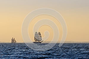 Tall ships early morning light