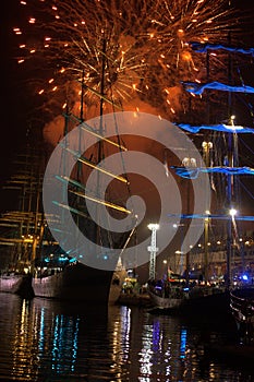 Tall Ships fireworks Varna Port Bulgaria