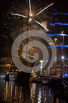 Tall Ships fireworks Varna Port Bulgaria