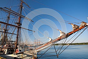 Tall ships in port