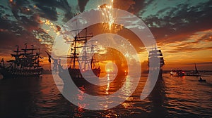 Tall Ships And Sunset Fireworks Serenade