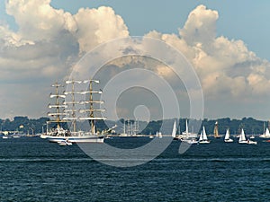 Tall ships taking part in a race in Gdynia POLAND