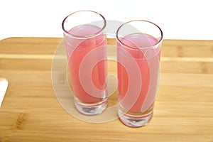 Tall Shot Glasses with Pink Pussy Cat